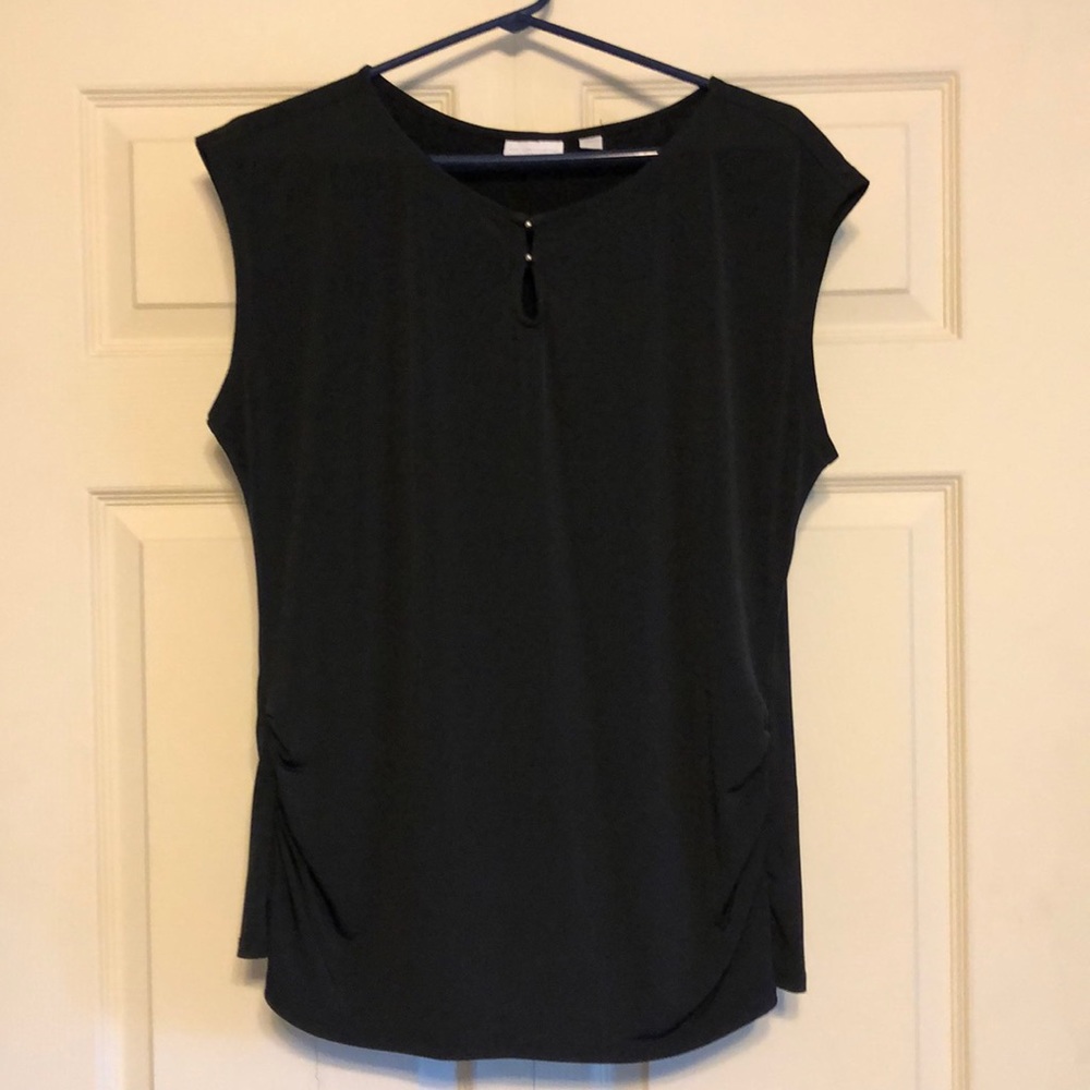 Black blouse with keyhole